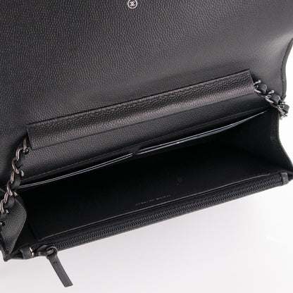 Chanel Caviar Quilted Boy Wallet On Chain WOC So Black 5 of 8