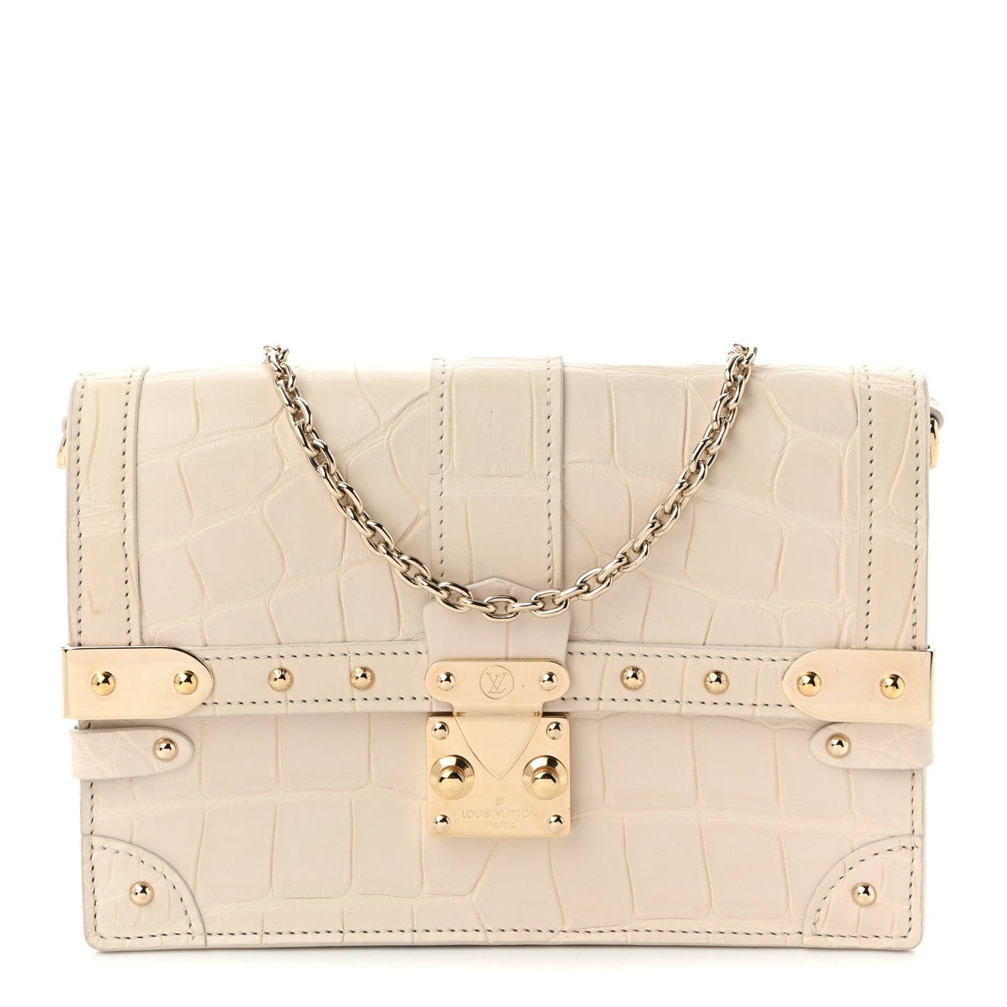Alligator Trunk Chain Wallet Latte