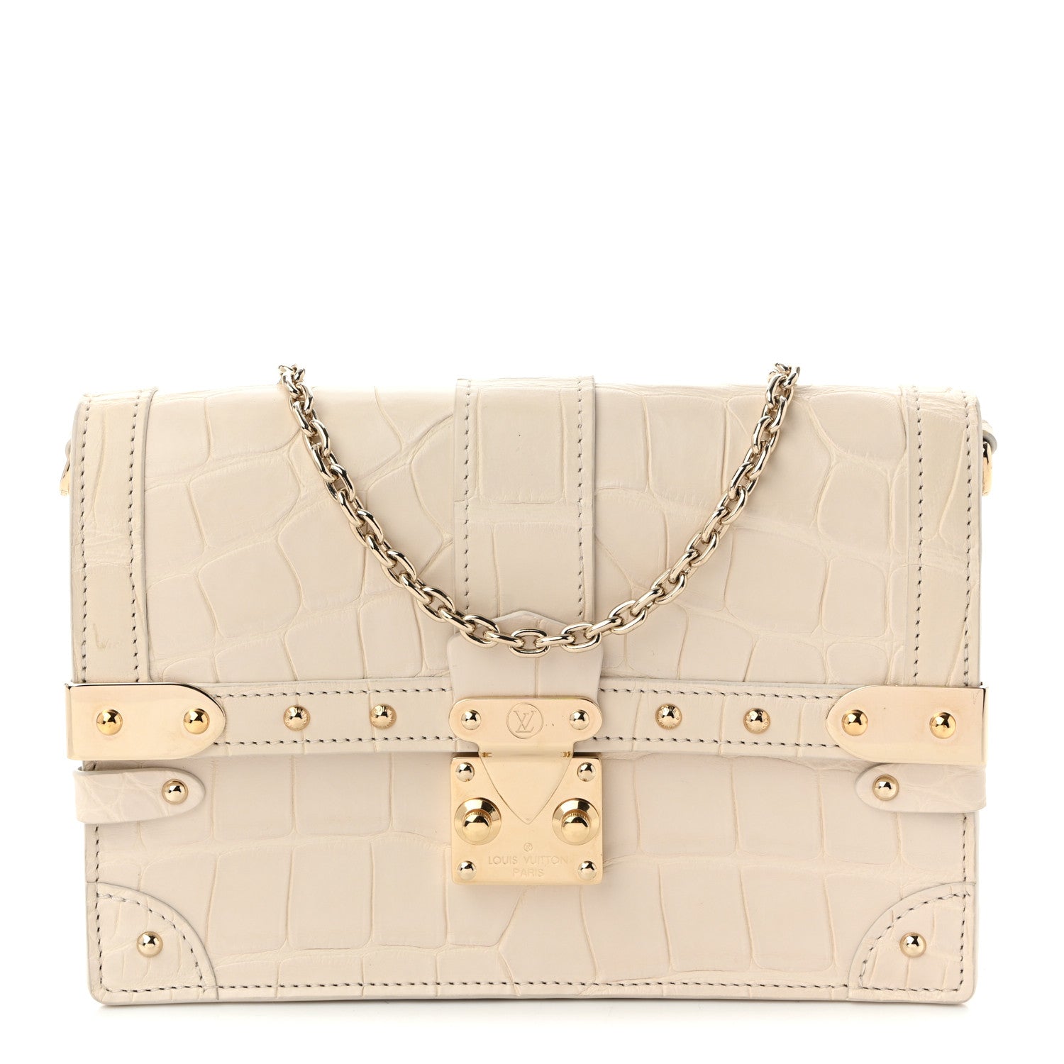Louis Vuitton Alligator Trunk Chain Wallet Latte 1 of 9