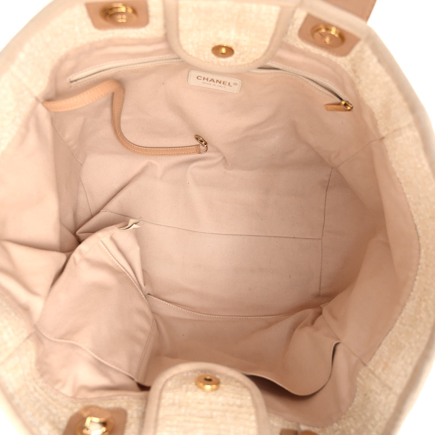 Chanel Canvas Medium Deauville Tote Light Beige 5 of 10