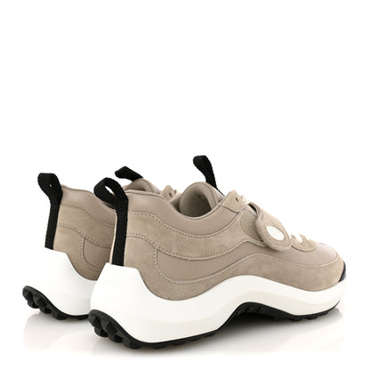 Hermes Calfskin Suede Goatskin Loop Sneakers 37 Beige Galet 5 of 10