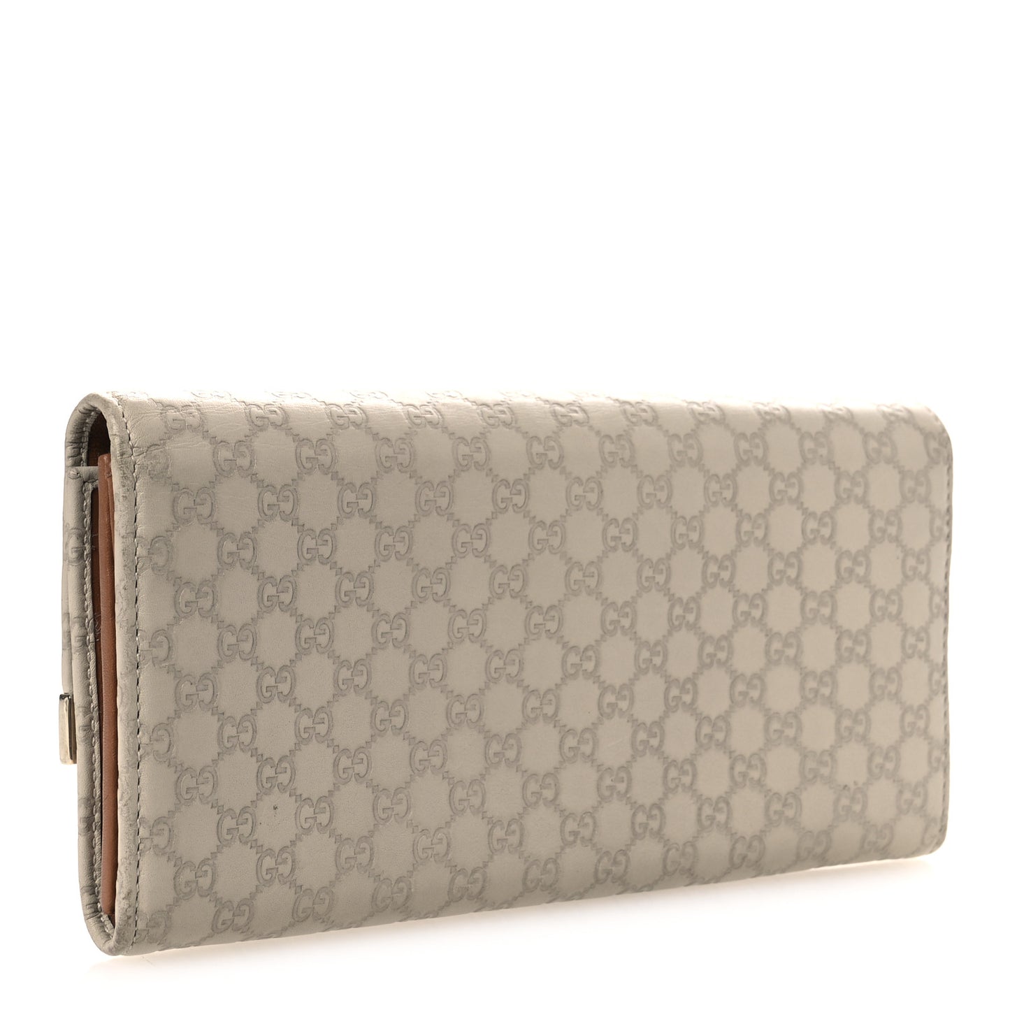 Soft Microguccissima Dice Chain Wallet Beige