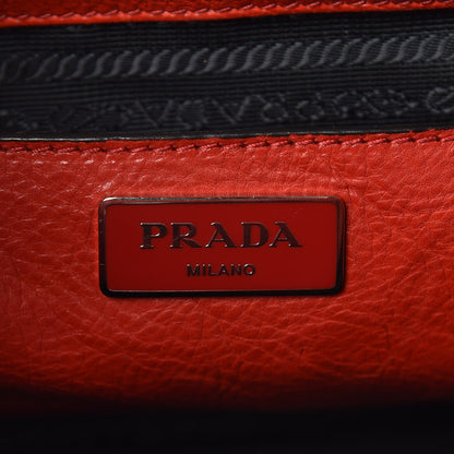 Prada Glace Calf Twin Pocket Tote Fuoco 8 of 11