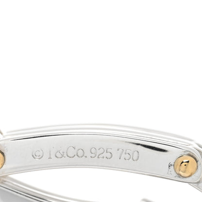 Tiffany Sterling Silver 18K Yellow Gold Gatelink Bracelet 3 of 4