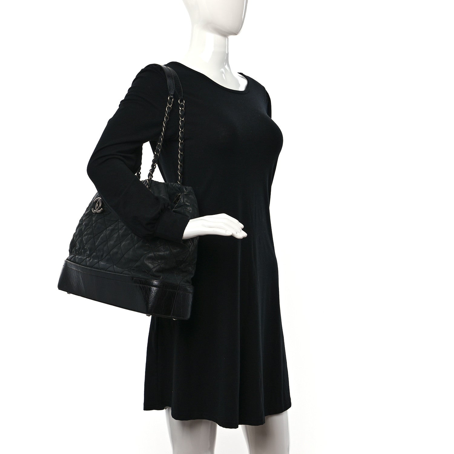 Chanel Iridescent Calfskin Quilted Large VIP Tote Black 2 of 10