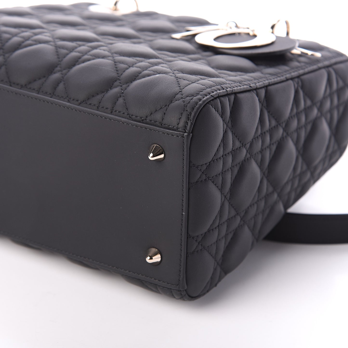 Ultra Matte Calfskin Cannage Medium Lady Dior Black