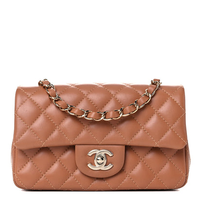 Chanel Lambskin Quilted Mini Rectangular Flap Brown 1 of 9