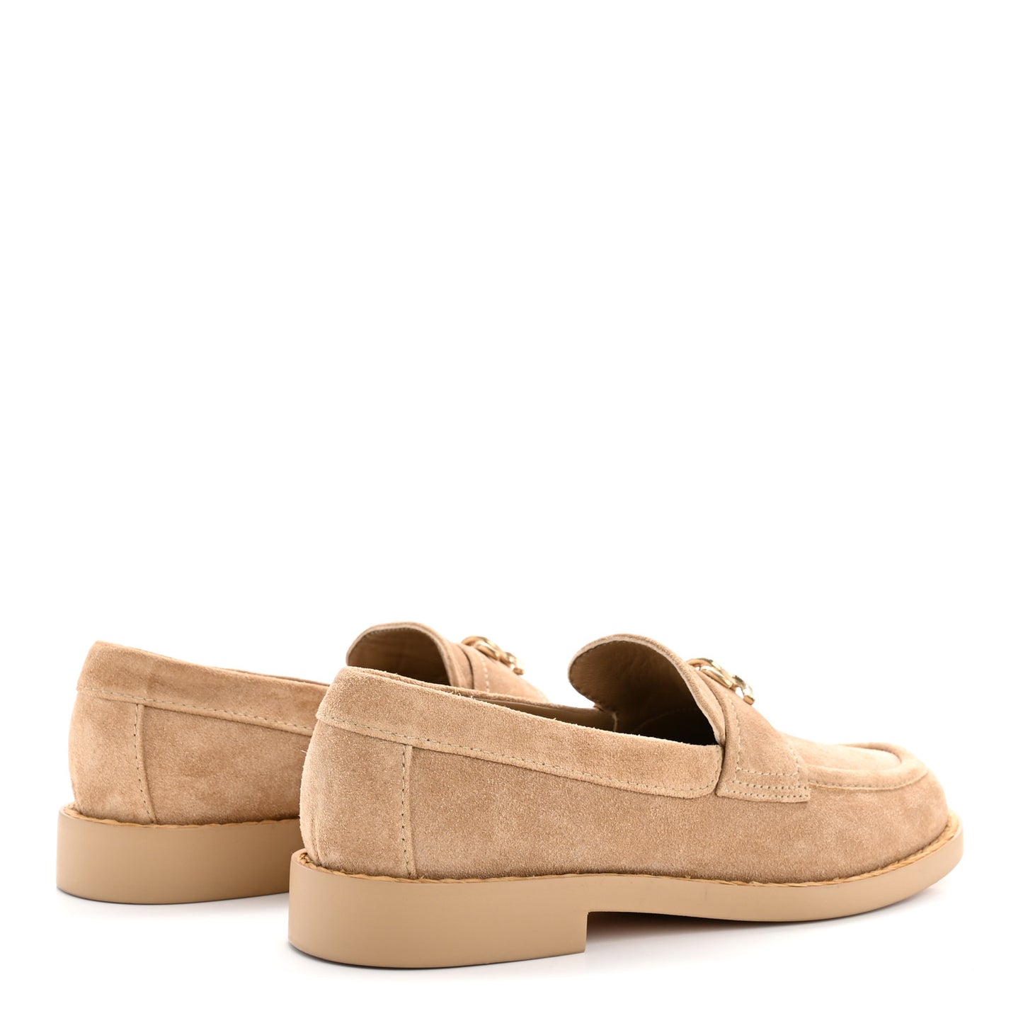 Suede CC Loafers 36.5 Dark Beige