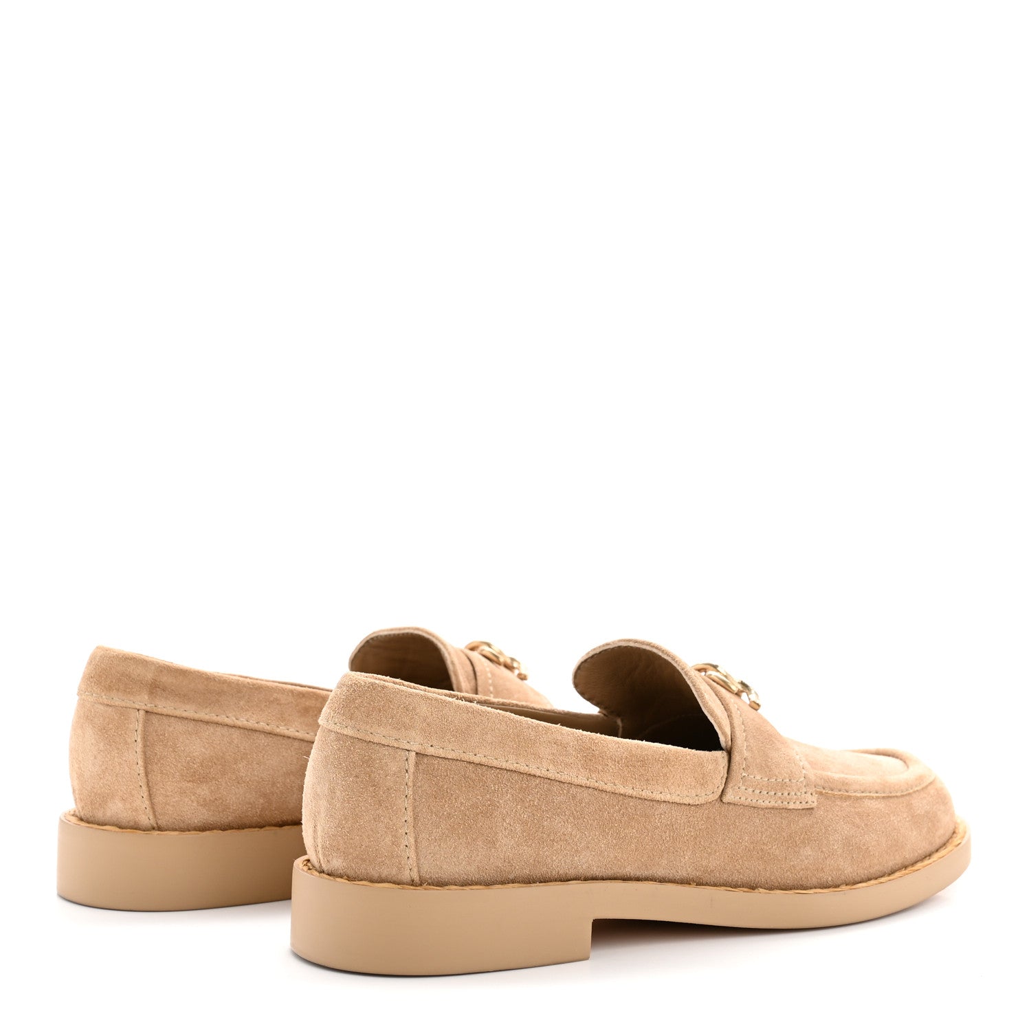 Chanel Suede CC Loafers 36.5 Dark Beige 5 of 9