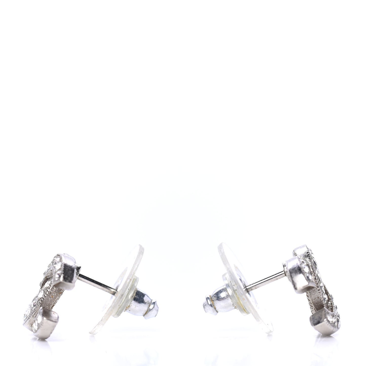 Crystal CC Earrings Silver