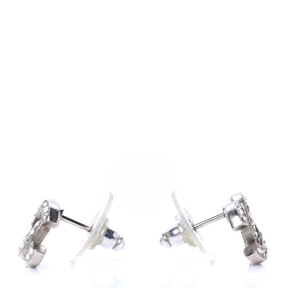 Chanel Crystal CC Earrings Silver 3 of 4