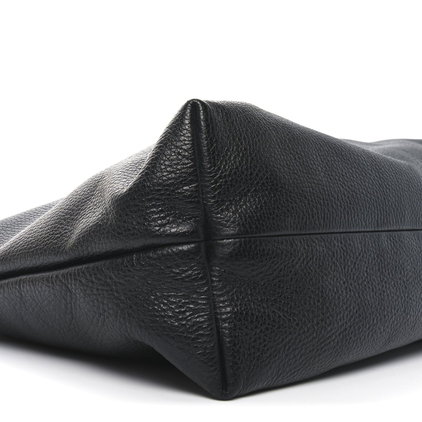 Pebbled Calfskin Bamboo Tassel Tote Black