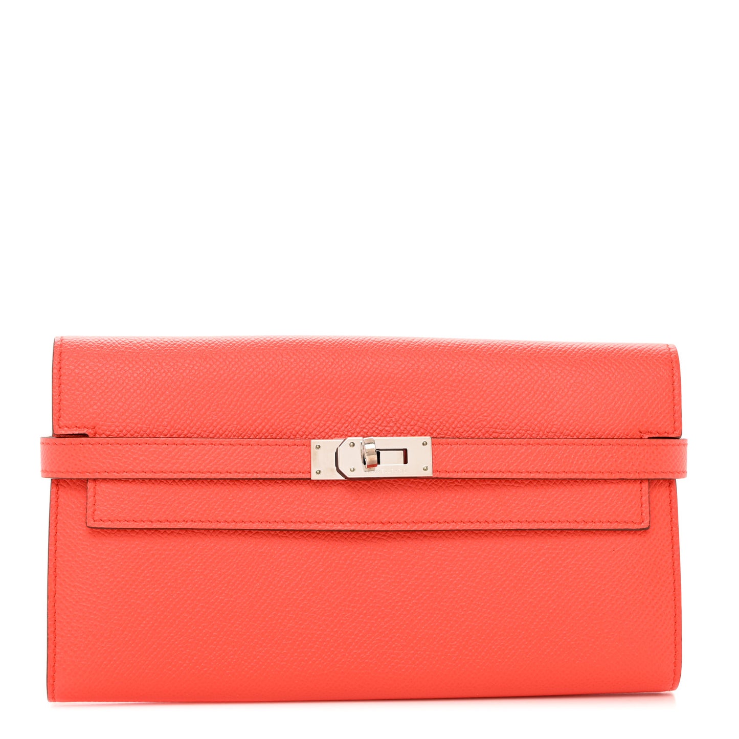 Epsom Kelly Longue Wallet Orange Poppy