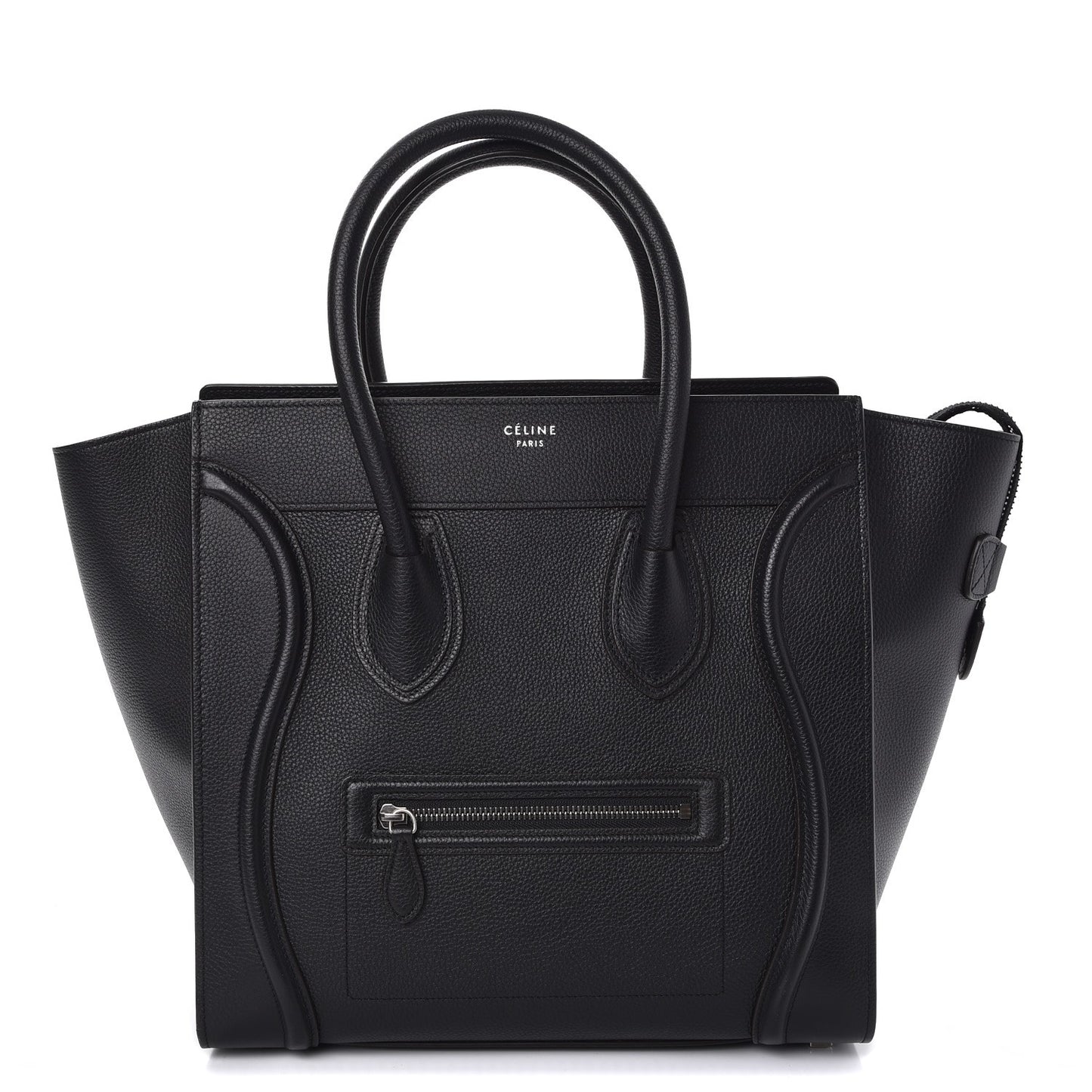 Drummed Calfskin Mini Luggage Black