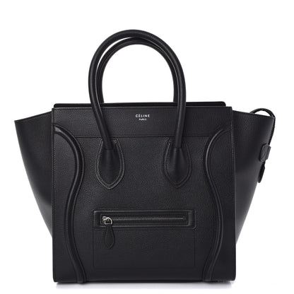 Celine Drummed Calfskin Mini Luggage Black 1 of 9