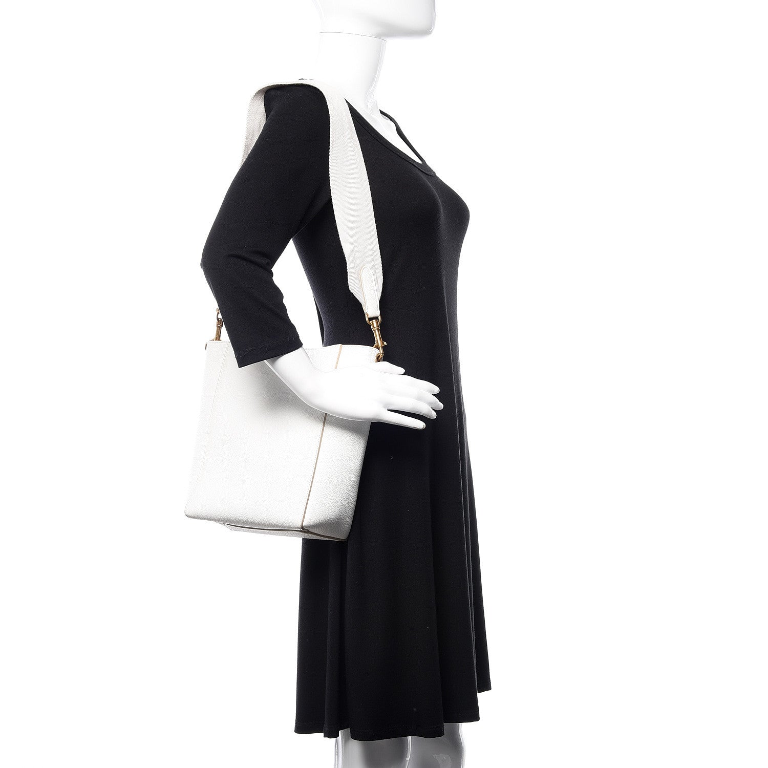 Celine Soft Grained Calfskin Small Sangle Bucket Bag White 2 of 11
