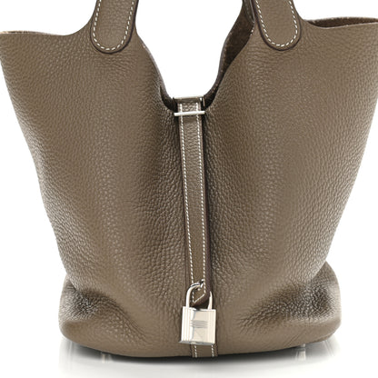 Hermes Taurillon Clemence Picotin Lock 22 MM Etoupe 8 of 10