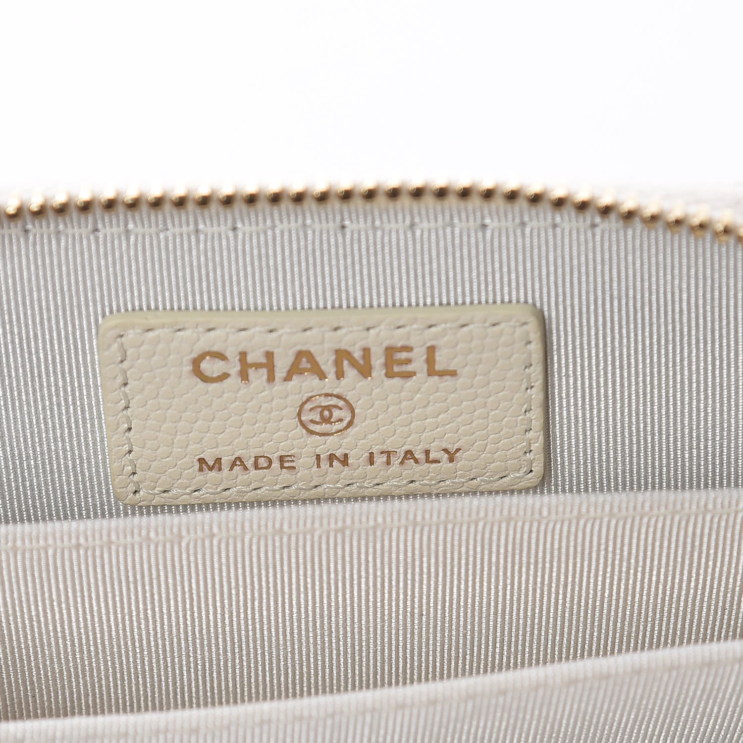Chanel Caviar Quilted Zip Around Coin Purse Ivory 6 of 7