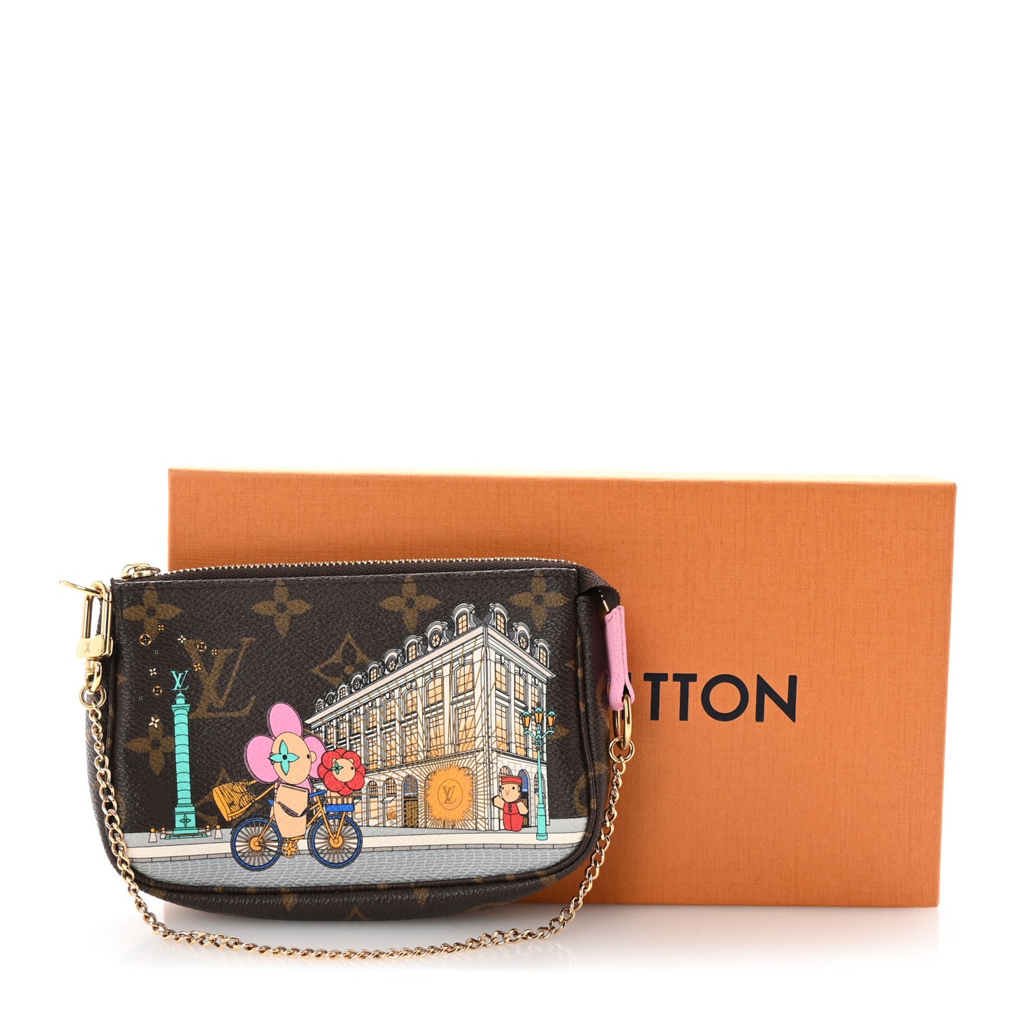 Monogram 2022 Christmas Animation Paris Mini Pochette Accessories Pink