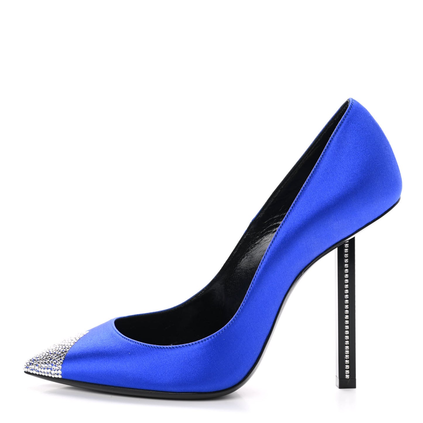 Satin Crystal Embellished Tower 110 Pump 37.5 Blue