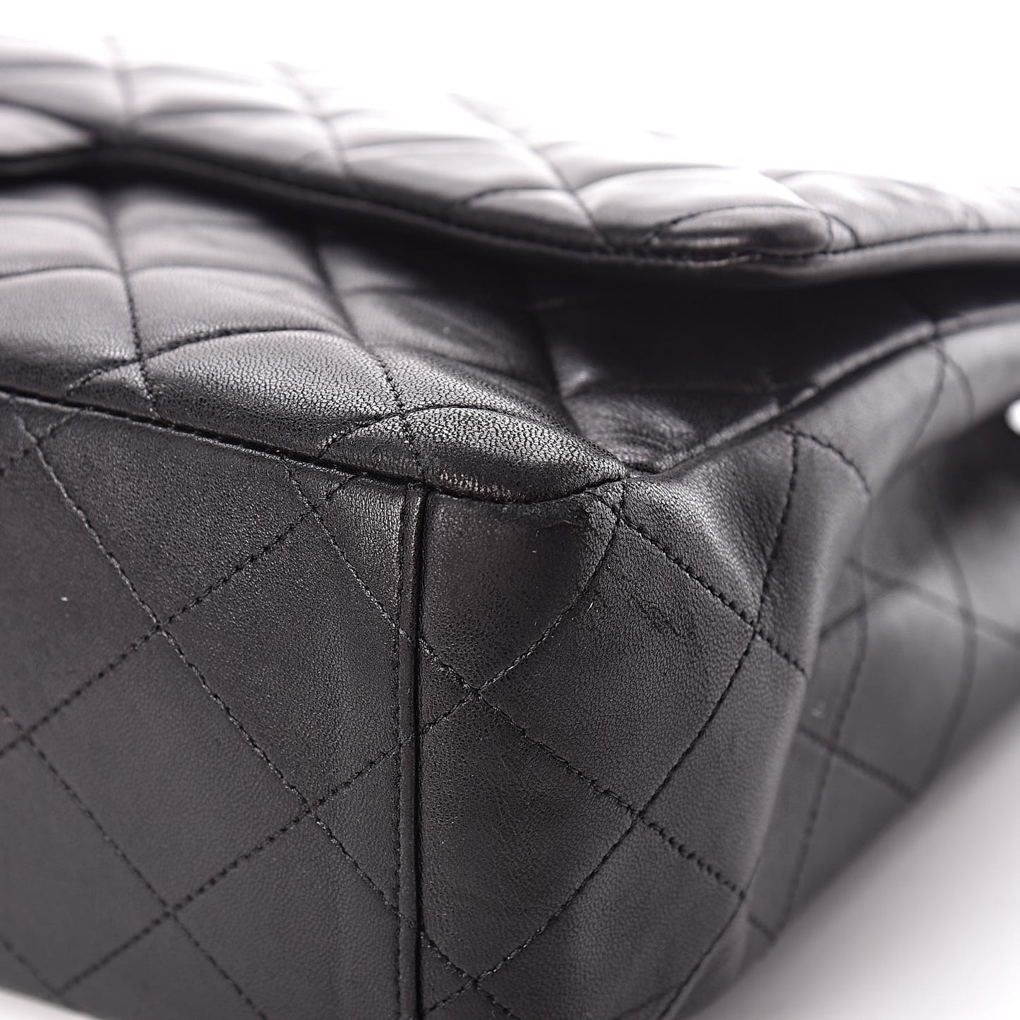 Lambskin Quilted Maxi Single Flap Black