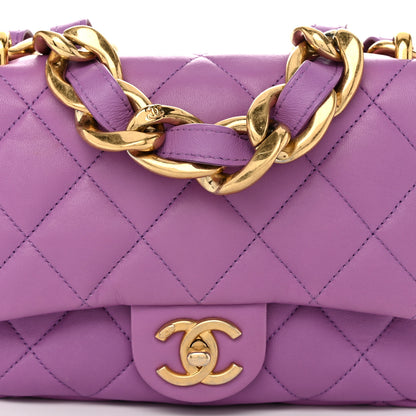 Chanel Lambskin Quilted Small CC Funky Town Flap Purple 8 of 10