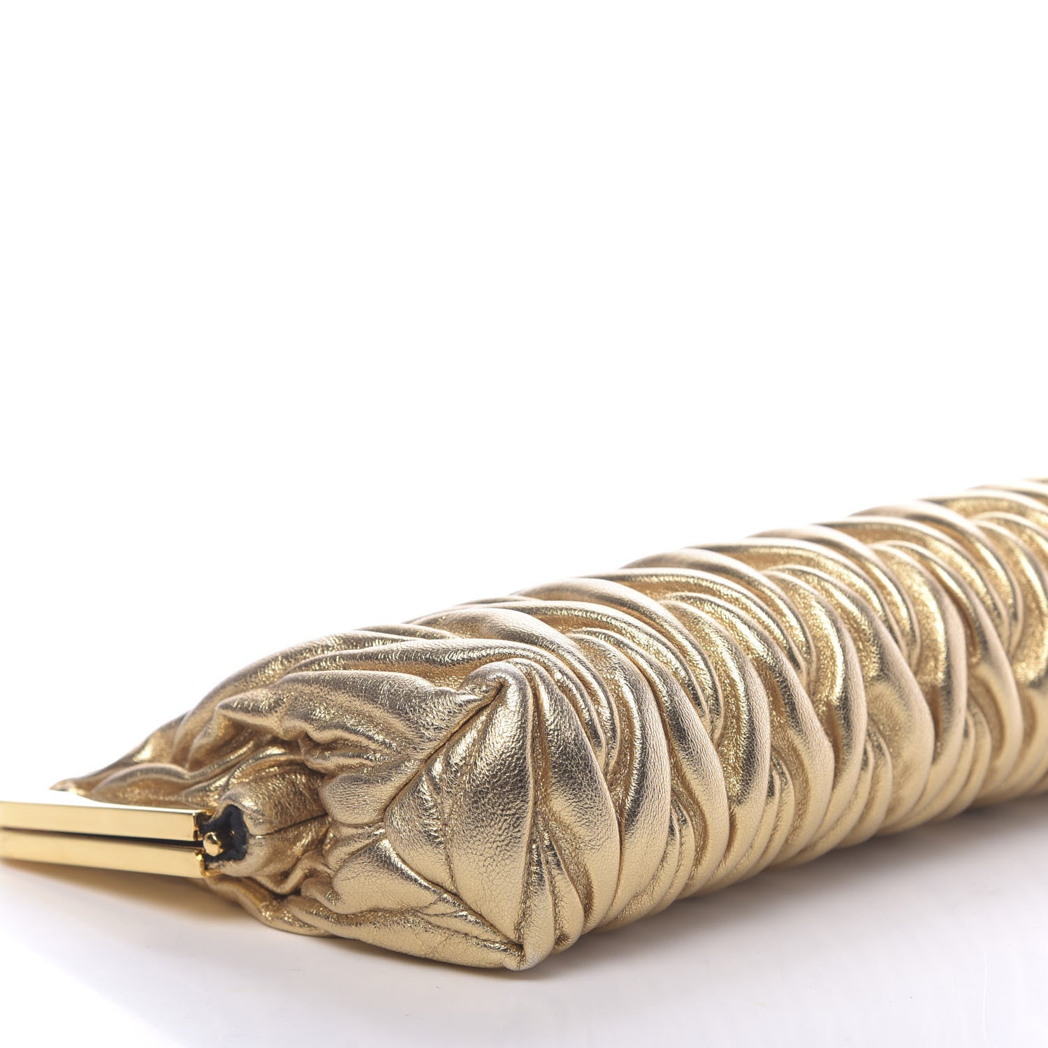Miu Miu Metallic Nappa Matelasse Clutch Gold 9 of 12