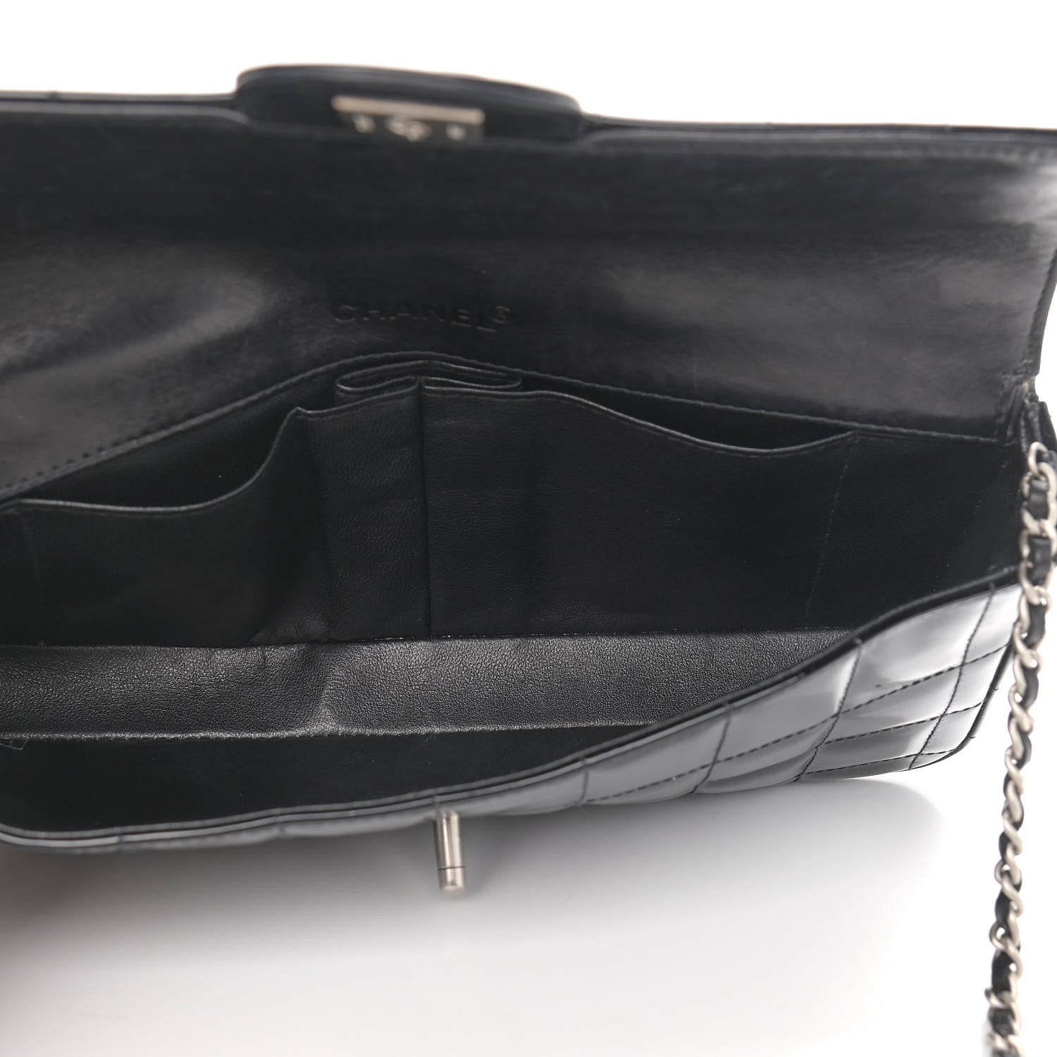 Chanel Patent Quilted East West Chocolate Bar Flap Black 5 of 9