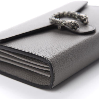 Gucci Dollar Calfskin Crystal Mini Dionysus Chain Wallet Dusty Grey Black Diamond 6 of 10