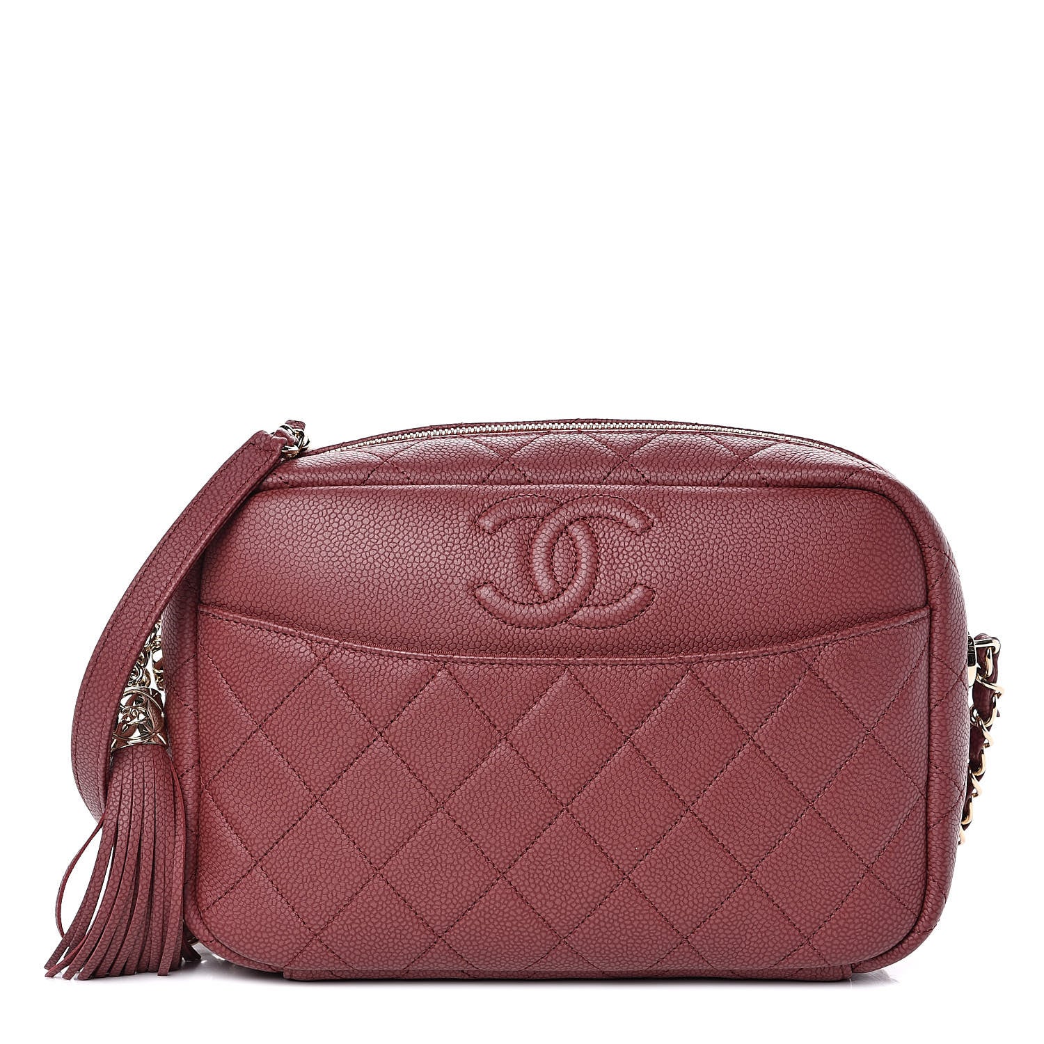 Chanel Caviar Quilted Medium Coco Tassel Camera Case Burgundy 1 of 10