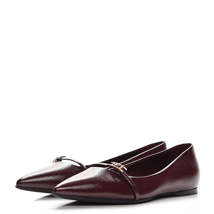 Hermes Patent Epsom Laura Ballerina Flats 36.5 Bordeaux 2 of 7