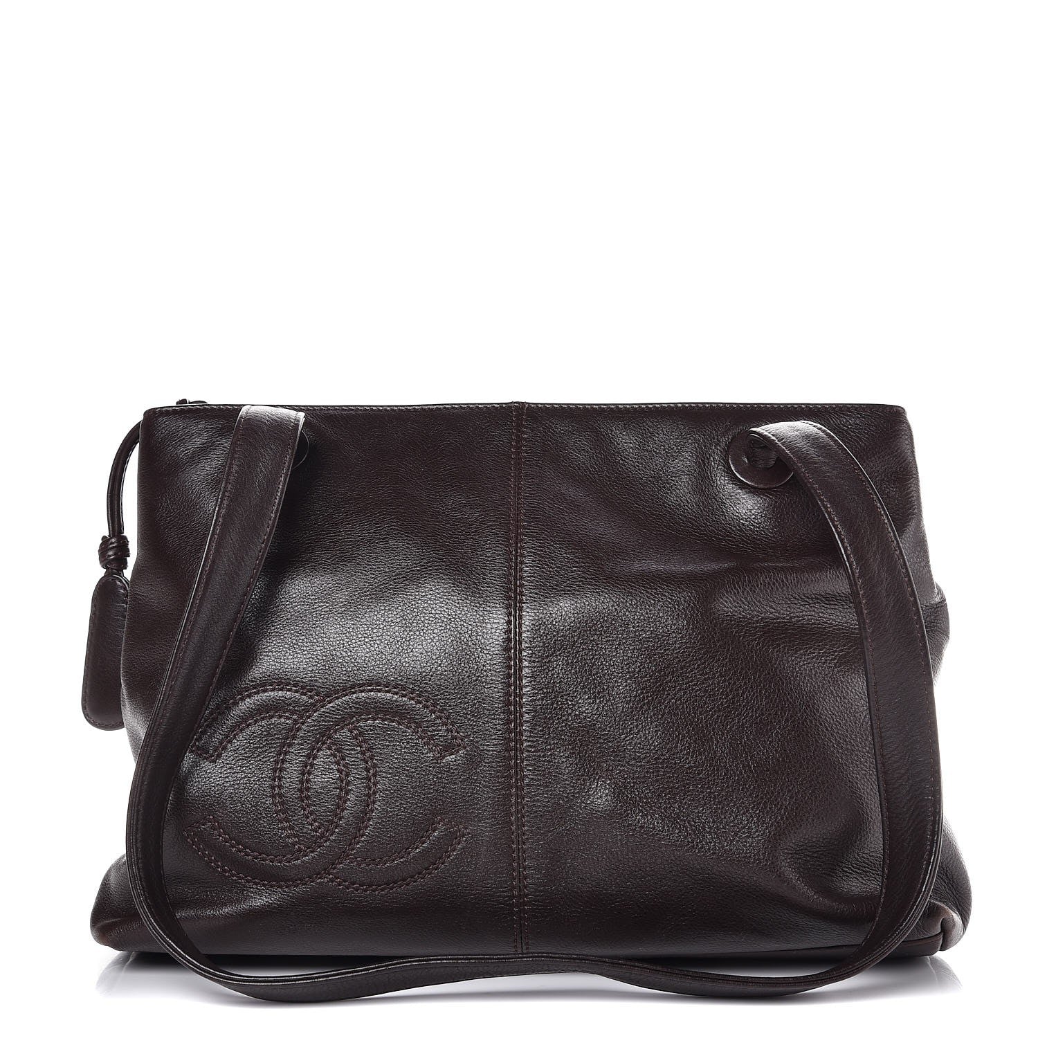 Chanel Lambskin CC Tote Brown 1 of 10