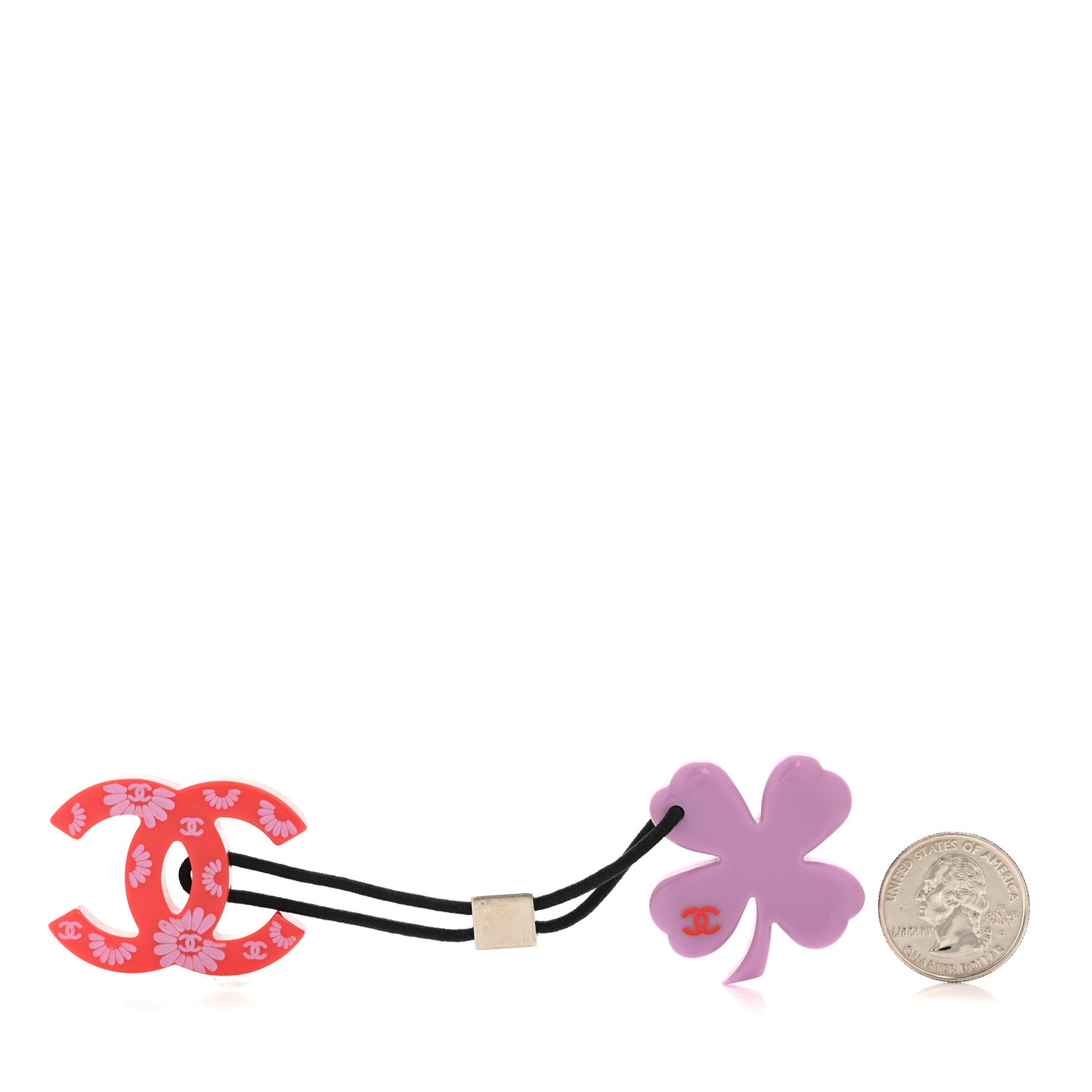 Resin Clover CC Hair Tie Purple Red