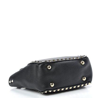Valentino Garavani Pebbled Calfskin Mini Rockstud Tote Black 3 of 8