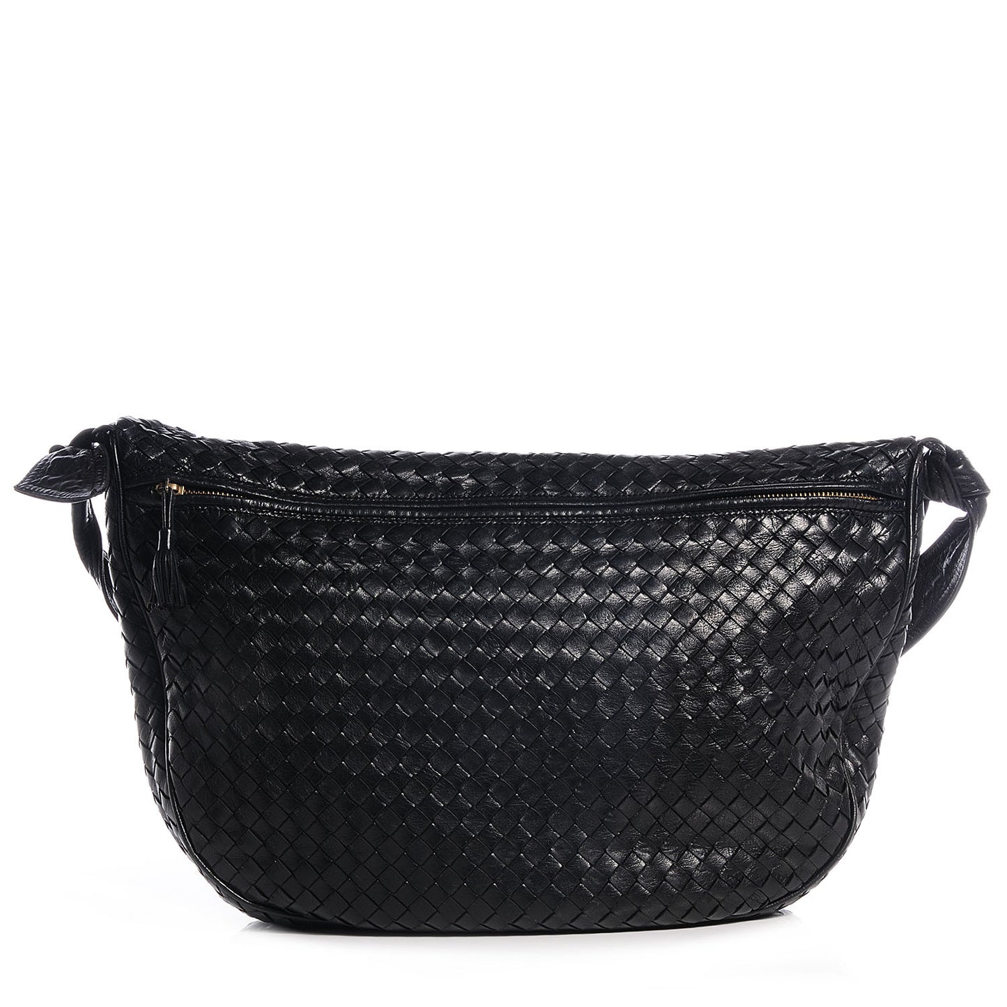 Vintage Nappa Intrecciato Shoulder Bag Nero Black