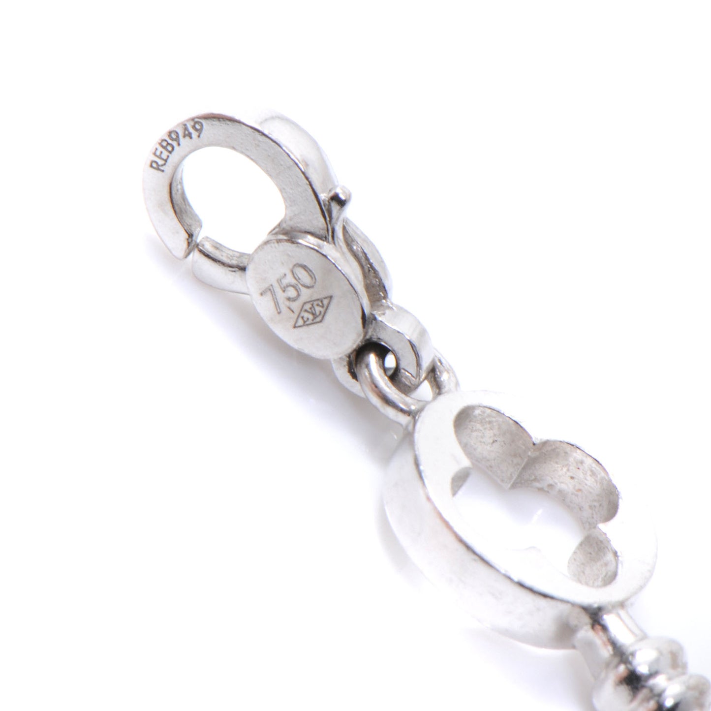 18k White Gold Key Charm