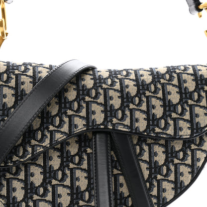 Christian Dior Oblique Saddle Bag With Strap Blue 8 of 11