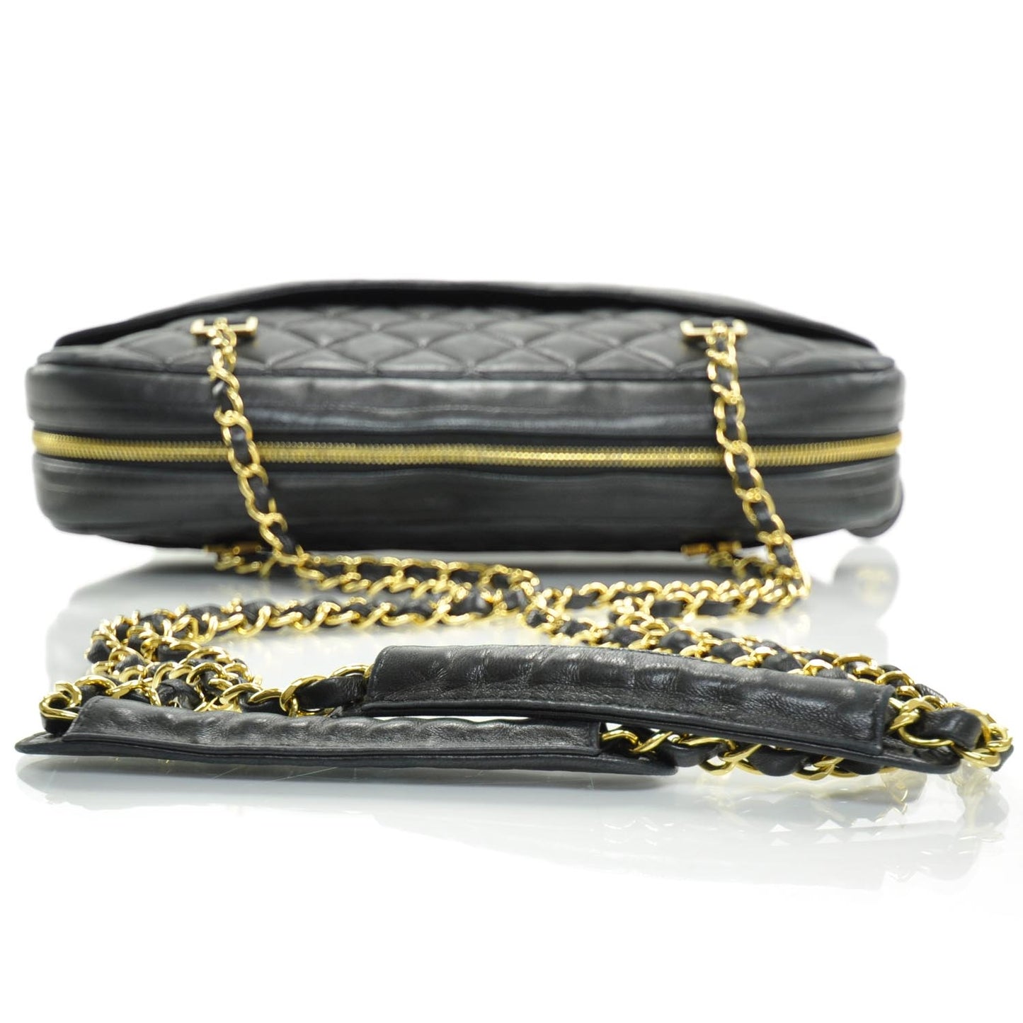 Lambskin Quilted Shoulder Bag Black GHW