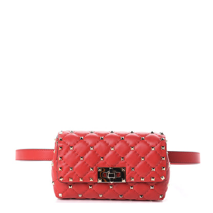 Valentino Garavani Nappa Rockstud Spike Belt Bag Rouge Pur 1 of 8