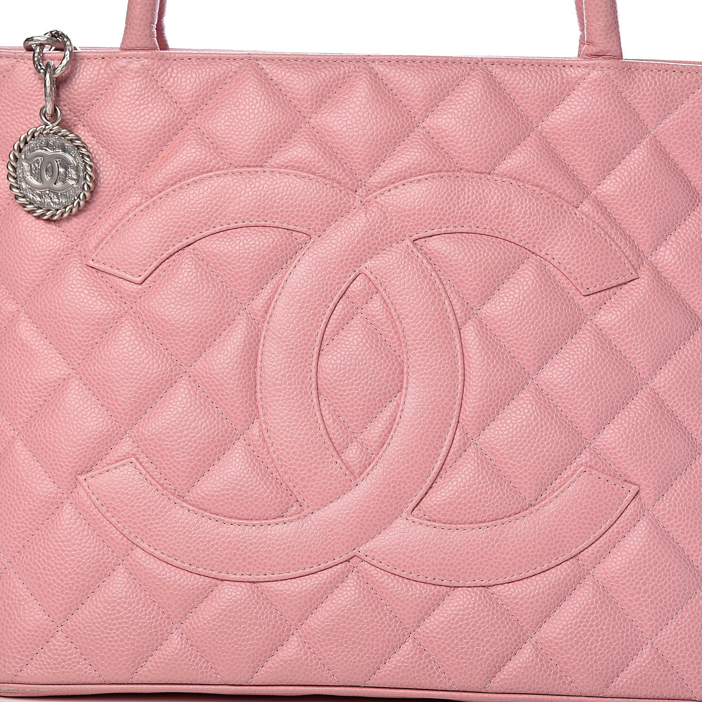 Caviar Quilted Medallion Tote Light Pink
