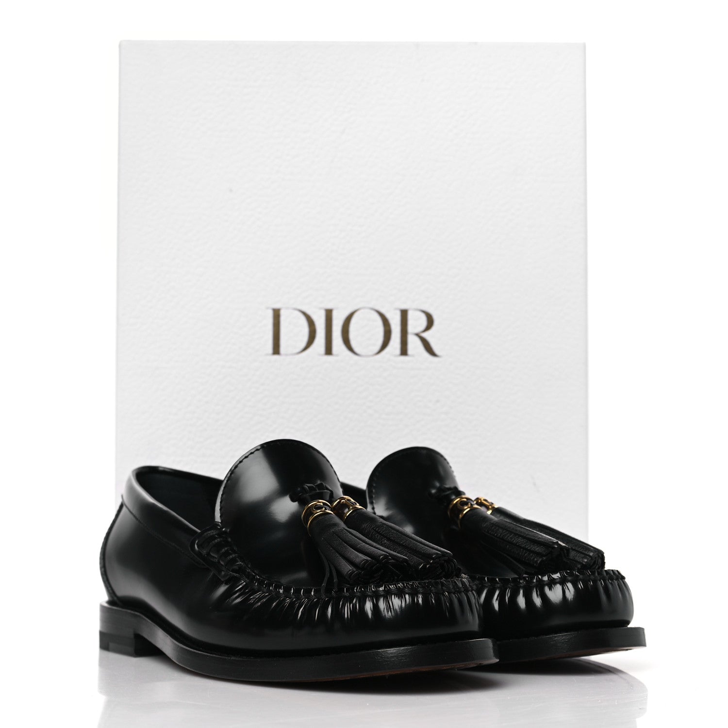 Christian Dior Brushed Calfskin The D-Academy Loafers 35.5 Black