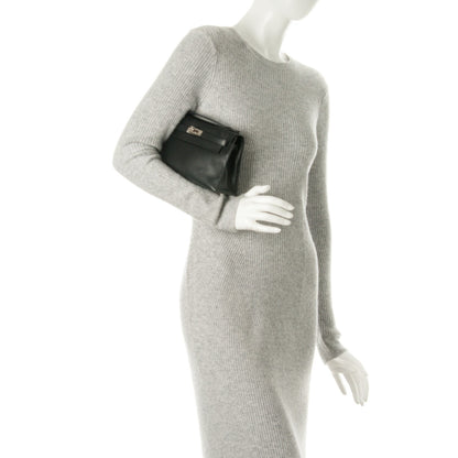 Hermes Evergrain Kelly Pochette Clutch Black 2 of 18