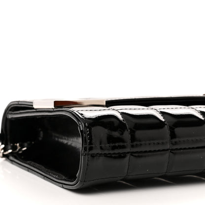 Chanel Patent Chocolate Bar Chain Clutch Black 9 of 11