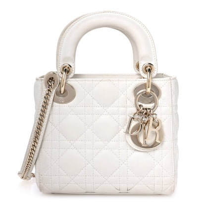 Christian Dior Lambskin Cannage Mini Lady Dior White 1 of 13