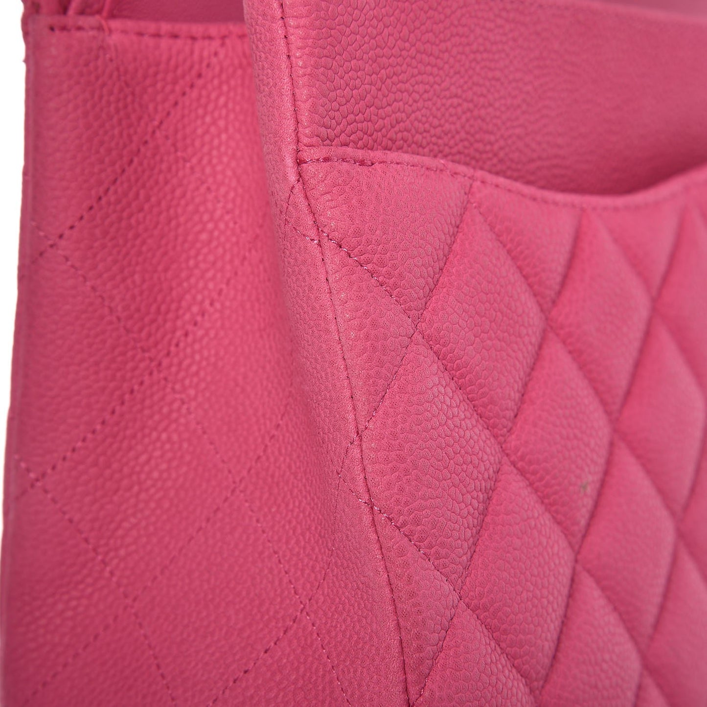 Iridescent Caviar Quilted Jumbo Double Flap Pink