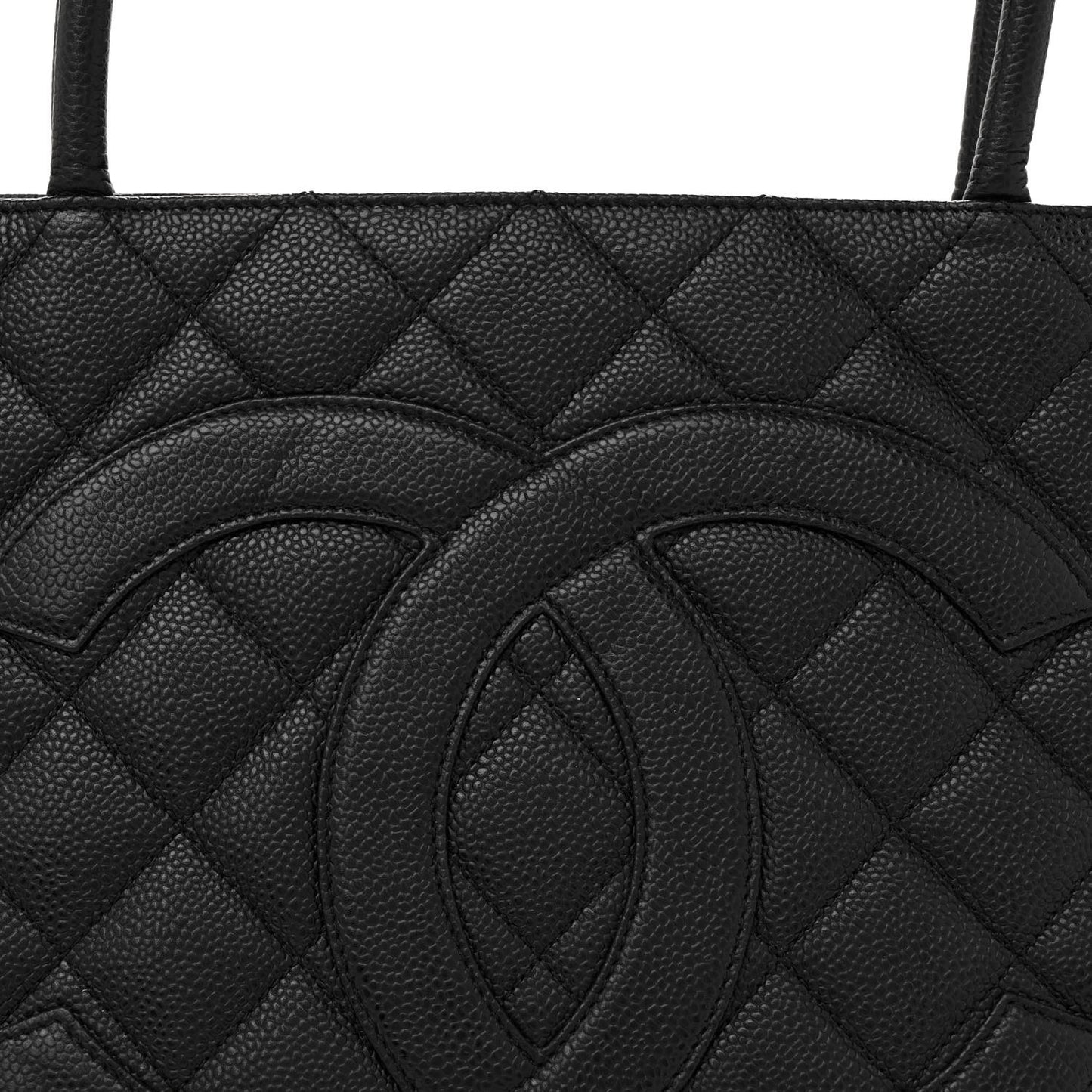 Caviar Quilted Medallion Tote Black