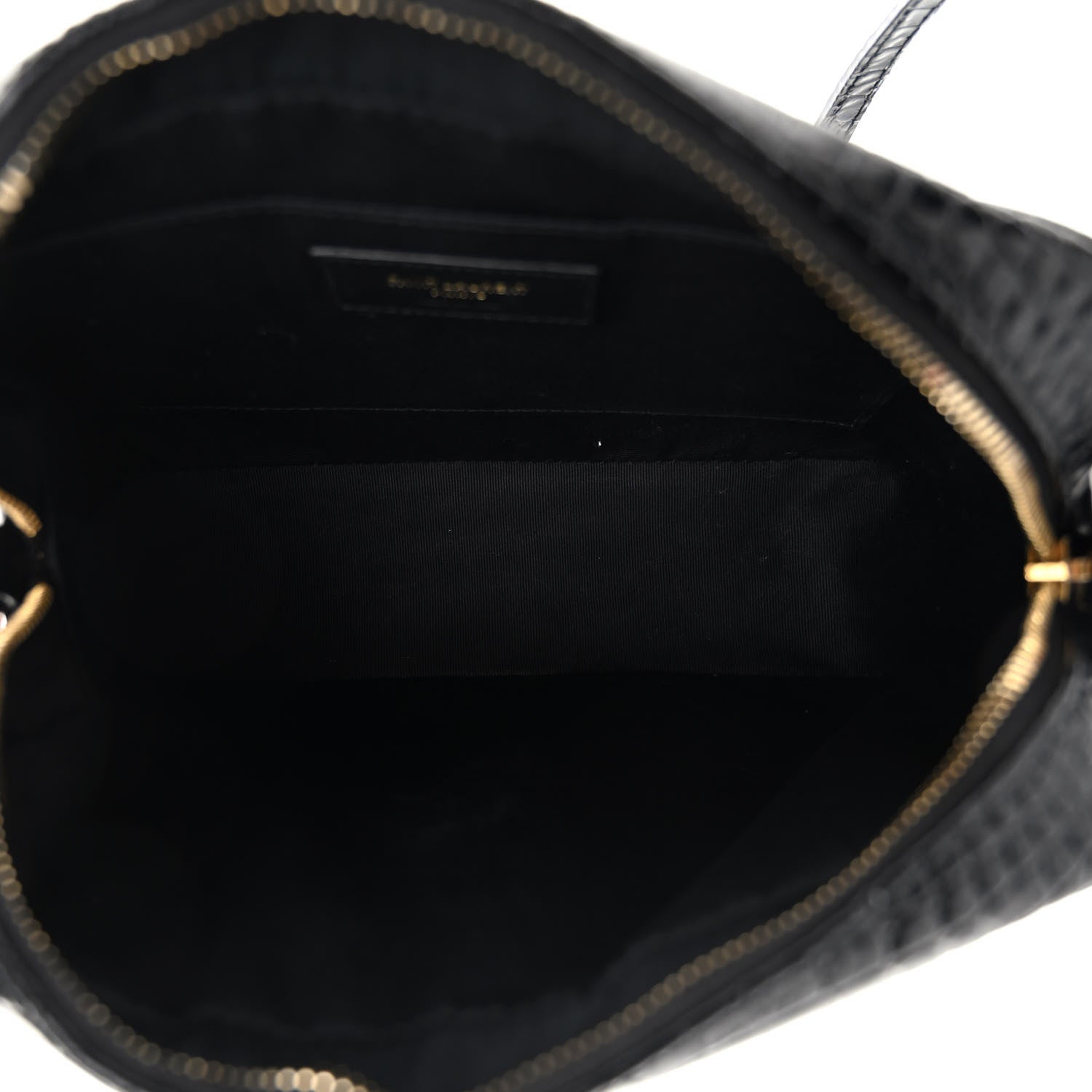 Saint Laurent Patent Calfskin Crocodile Embossed Monogram Lou Camera Bag Black 5 of 9