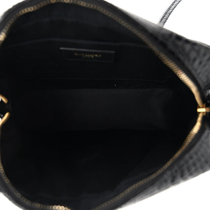 Saint Laurent Patent Calfskin Crocodile Embossed Monogram Lou Camera Bag Black 5 of 9
