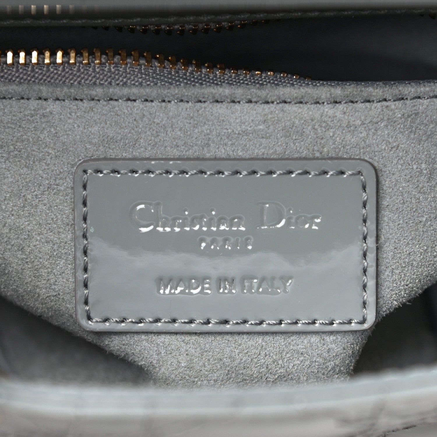Christian Dior Patent Cannage Mini Lady Dior Grey Stone 6 of 11
