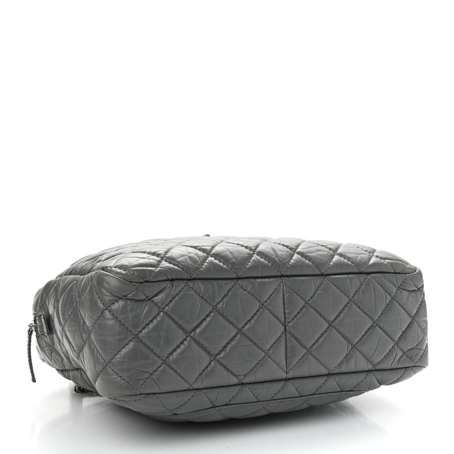 Aged Calfskin Quilted Large Reissue Camera Case Grey